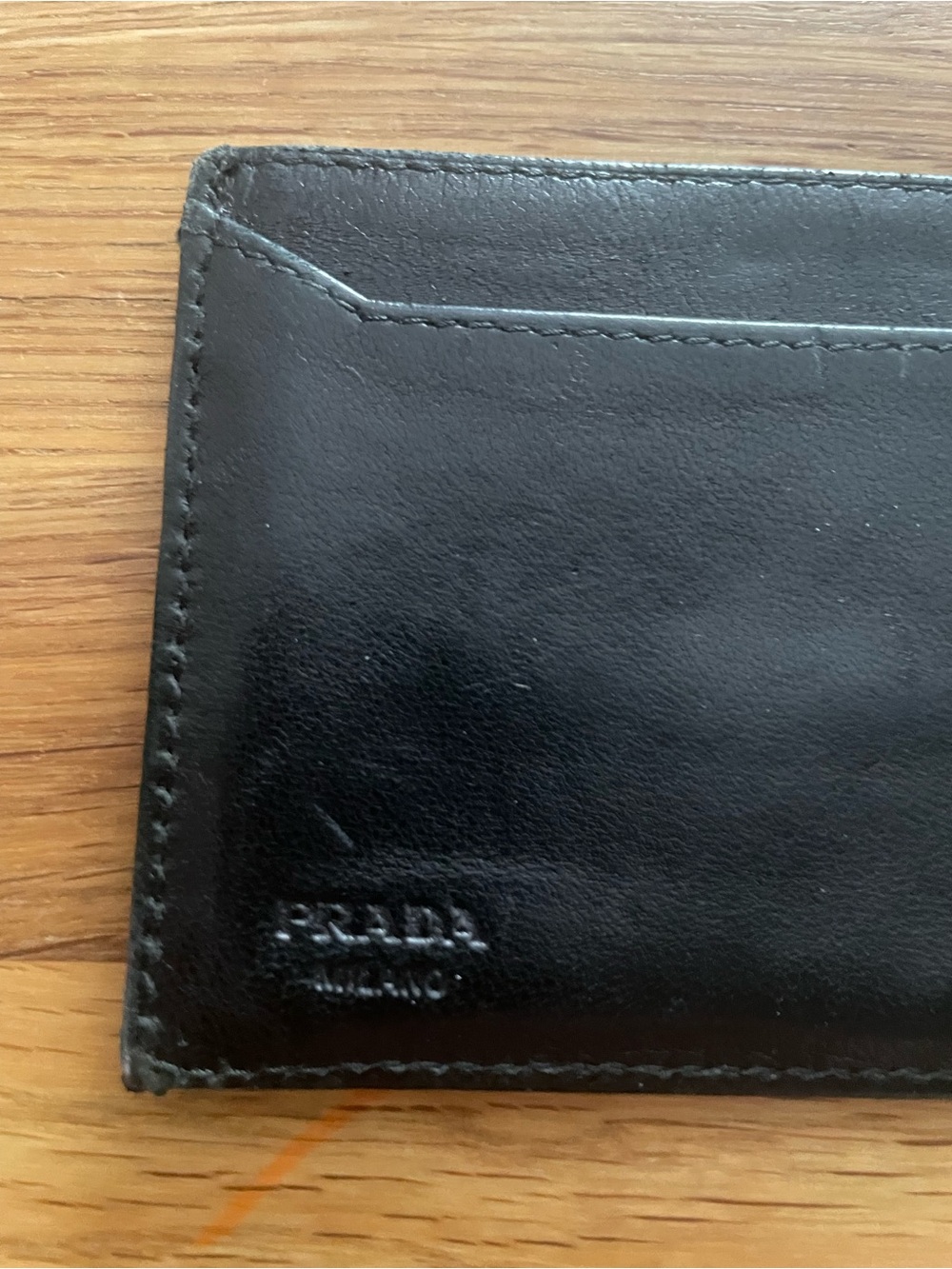 Prada Black Leather Slim Card Case  wallet - Picture 5 of 7